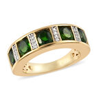 Natürlicher Chromdiopsid und Zirkon Ring 925 Silber vergoldet  ca. 2,12 ct image number 3