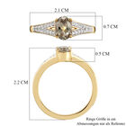 AAA Turkizit und weißer Zirkon-Ring, 925 Silber Gelbgold Vermeil  ca. 0,99 ct image number 6