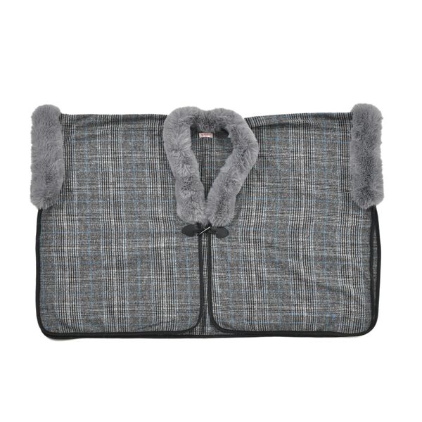 LA MAREY &ndash; Kunstfell Kimono, Grau image number 8