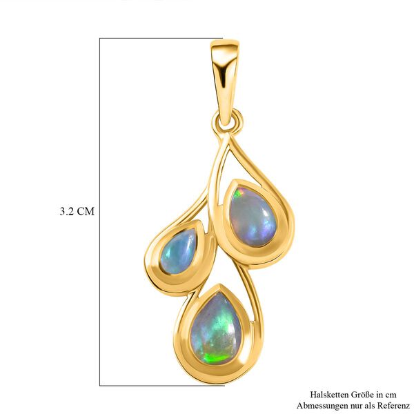 Nat&uuml;rlicher, &auml;thiopischer Opal-Anh&auml;nger, 925 Silber vergoldet ca. 0,75 ct image number 6