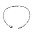 Royal Bali - Blau Topas Halskette ca. 50 cm 925 Silber ca. 7.00 ct