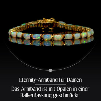 Nat&uuml;rliches, &auml;thiopisches Welo Opal-Eternity-Armband, 20 cm - 8,83 ct.