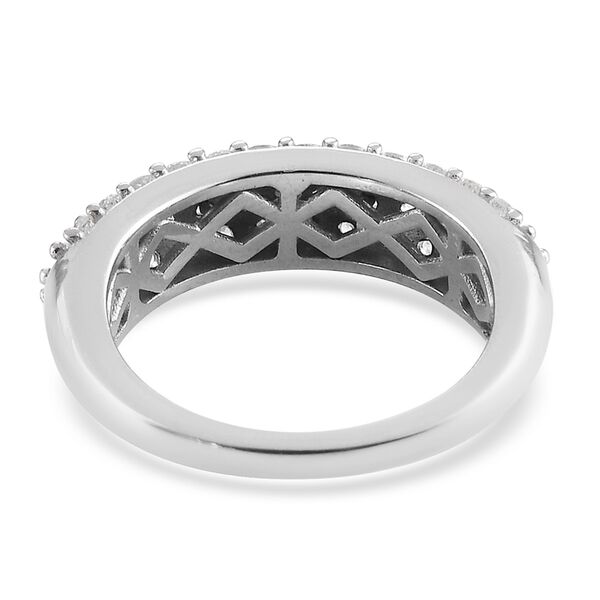 LUSTRO STELLA Hergestellt mit ZIRKONIA Half Eternity Band Ring 925 Silber Platin-&Uuml;berzug image number 7
