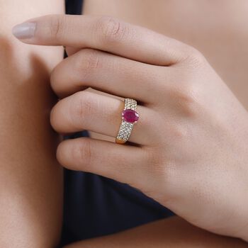 Afrikanischer Rubin und Zirkon Ring - 2,83 ct.