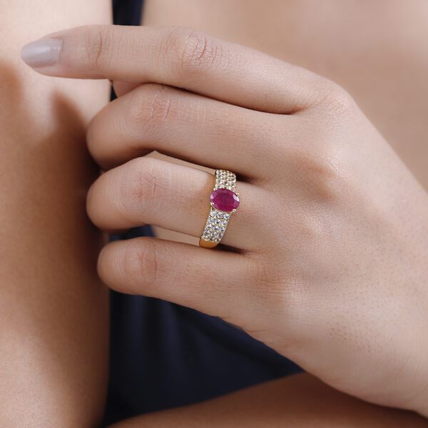 Afrikanischer Rubin und Zirkon Ring - 2,83 ct. image number 2