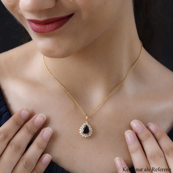 Nat&uuml;rlicher Mosambik Granat und wei&szlig;er Zirkon-Anh&auml;nger - 3,63 ct. image number 2