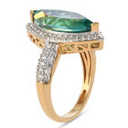 Pfau Triplett Quarz und Zirkon Ring 925 Silber vergoldet image number 4