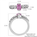 Fissure gefüllt Rosa Saphir und Zirkon Ring 925 Silber Platin-Überzug image number 6