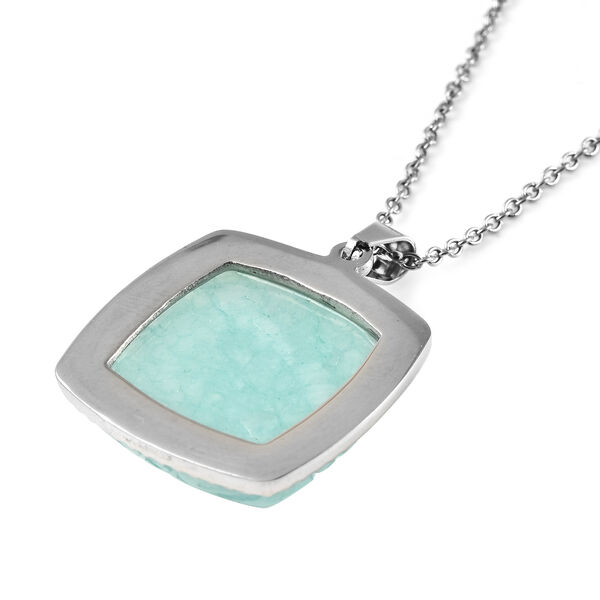 Amazonit-Anhänger mit Kette, ca. 50 cm in Edelstahl image number 4