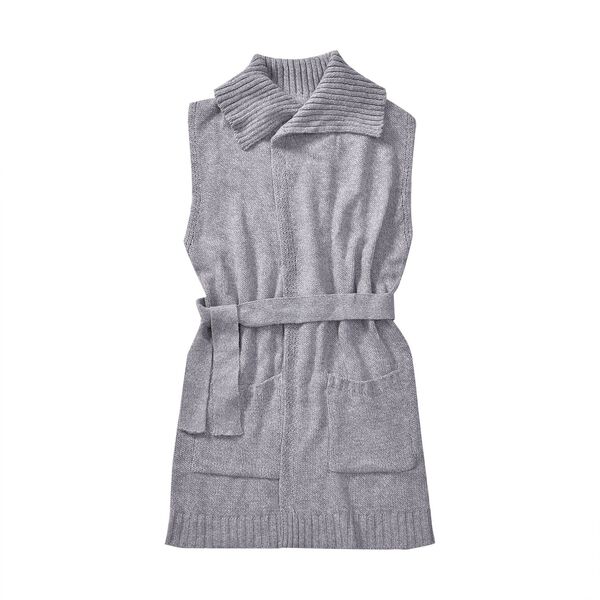 Weste mit Kragen, Melange grau