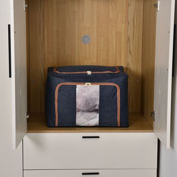 66L Stapelbare Aufbewahrungsbox mit Metallrahmen, Blau