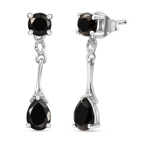 D'Joy Elite Shungit Ohrringe 925 Silber platiniert ca. 1,25 ct.