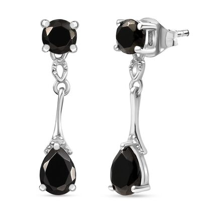 D'Joy Elite Shungit Ohrringe 925 Silber platiniert ca. 1.25 ct