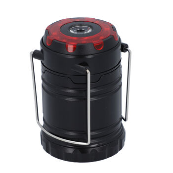 LED Laterne mit Taschenlampe, zusammenklappbar, 3xAAA (nicht inkl.), Gr&ouml;&szlig;e 6,8x6,8x10 cm, Schwarz