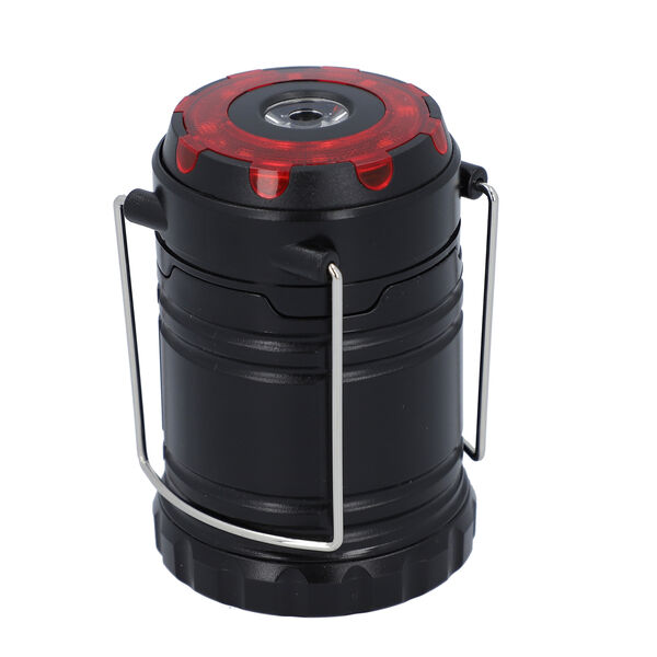 LED Laterne mit Taschenlampe, zusammenklappbar, 3xAAA (nicht inkl.), Gr&ouml;&szlig;e 6,8x6,8x10 cm, Schwarz