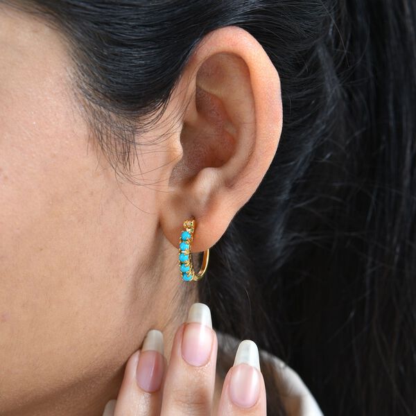 Sleeping Beauty T&uuml;rkis Ohrringe - 0,74 ct. image number 3