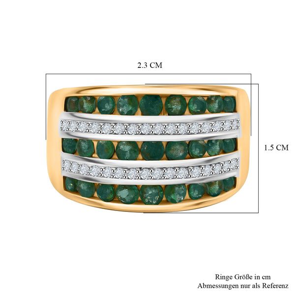 Smaragd und Zirkon Ring - 1,72 ct. image number 5