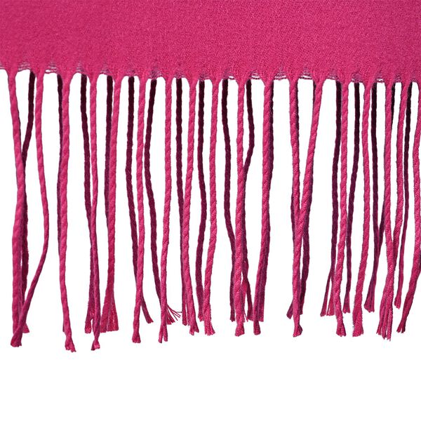 Eleganter Ombre-Schal mit Fransen, 68x180 cm, Weinrot image number 5