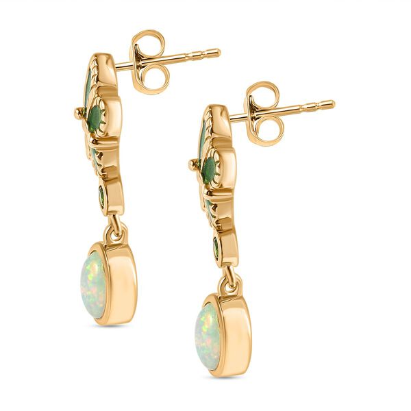 AA Natürlicher, äthiopischer Welo Opal und Chromdiopsid Ohrringe - 1,10 ct. image number 6