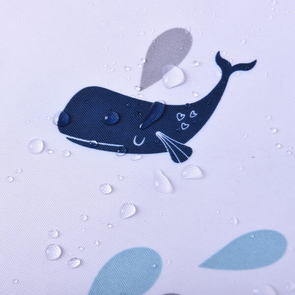 Duschvorhang mit 12 Haken und Wal-Muster, Weiß image number 5