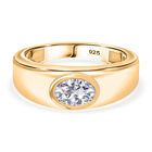 Moissanit Ring 925 Silber 750 Gelb Vergoldet (Größe 17.00) ca. 0,80 ct