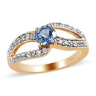Pfau Tansanit und Zirkon-Ring, 925 Silber Gelbgold Vermeil  ca. 1,07 ct image number 3