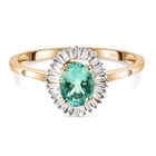 AAA Kolumbianischer Smaragd, Weißer Diamant Ring 585 Gold (Größe 18.00) ca. 0,85 ct image number 0