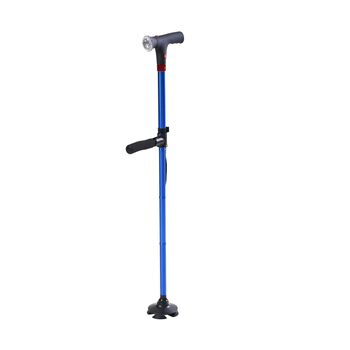 Klappbarer Smart-Walking-Stick mit drehbarem LED-Frontlicht und SOS-Alarm, Blau