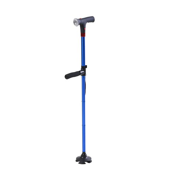 Klappbarer Smart-Walking-Stick mit drehbarem LED-Frontlicht und SOS-Alarm, Blau image number 2