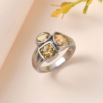 Citrin Ring Edelstahl (Gr&ouml;&szlig;e 17.00) ca. 1,99 ct