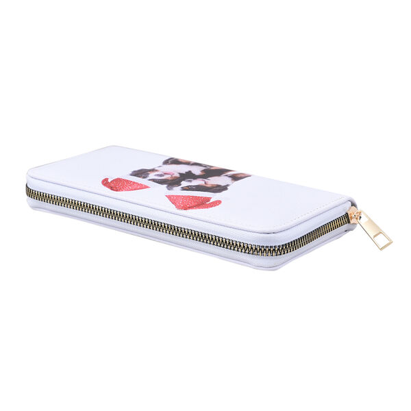 Brieftasche, Hunde mit Weihnachtsm&uuml;tzen, Gr&ouml;&szlig;e 18,5x2,5x9,5 cm, Wei&szlig; image number 4