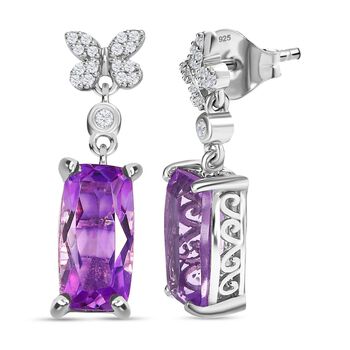 Rose De France Amethyst und Zirkon-Ohrringe - 5,58 ct.