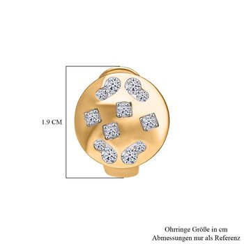 LUXURIANT SI-GH Labor Diamant Ring, 925 Silber 750 Gelbgold Vermeil - 1 ct.