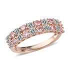 LUXURIANT DIAMOND - Rosa Diamant SI, Lab Grown Diamant VS-EF Ring 925 Silber 750 Roségold Vermeil (Größe 18.00) ca. 1.35 ct