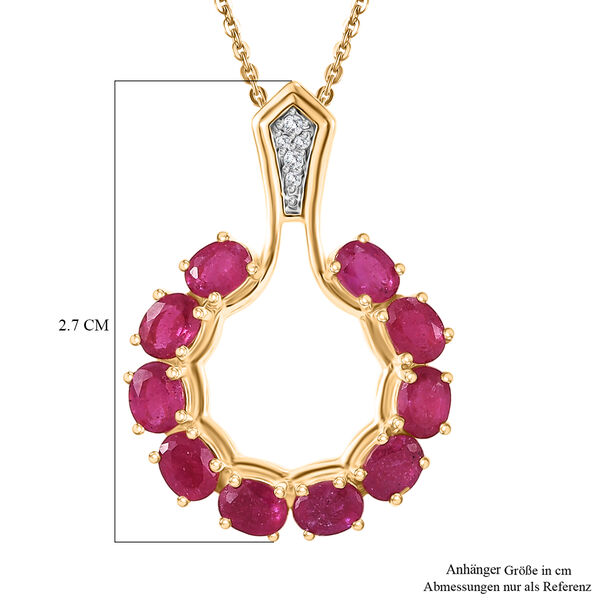 D'Joy afrikanischer Rubin und Zirkon Anh&auml;nger mit 50cm Kette - 2,70 ct. image number 6