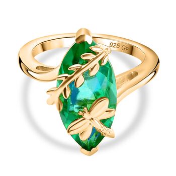 GP Trionfo Kollektion - Pfau Triplett Quarz und Kanchanaburi blauer Saphir-Ring - 6,54 ct.