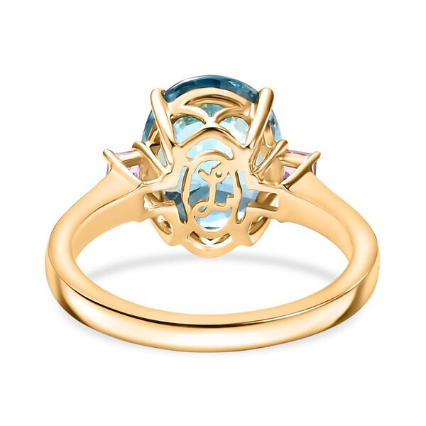 AAA Blauer Zirkon, Rosa Saphir Ring 585 Gold (Gr&ouml;&szlig;e 18.00) ca. 6,02 ct image number 6