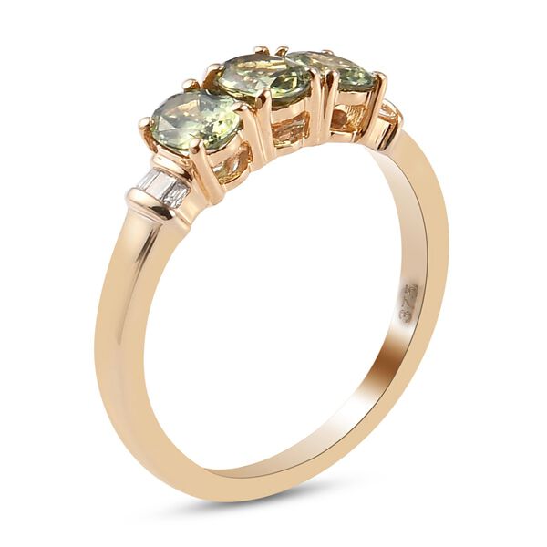 AA Demantoid Granat und Diamant Ring 375 Gelbgold image number 5