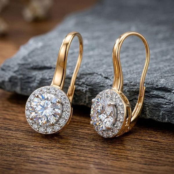 LUXURIANT DIAMOND - Lab Grown Diamant SI-GH SGL zertifiziert Ohrringe 925 Silber 750 Gelbgold vermeil ca. 3.00 ct image number 1