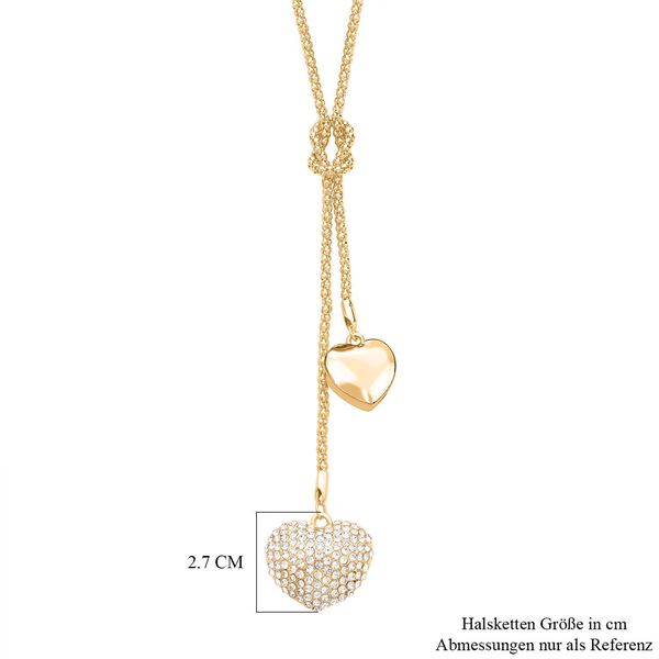 Wei&szlig;e Kristall-Herz-Halskette - 3 ct. image number 5