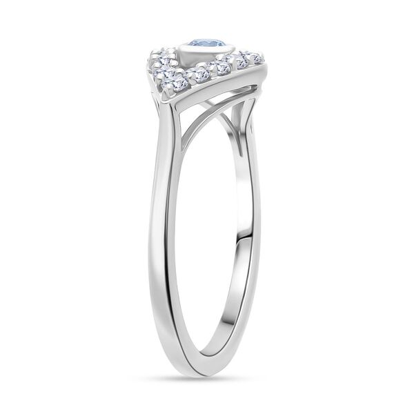 LUXURIANT SI Labor blauer Diamant und SI-GH wei&szlig;er Labor Diamant Ring - 0,51 ct. image number 4