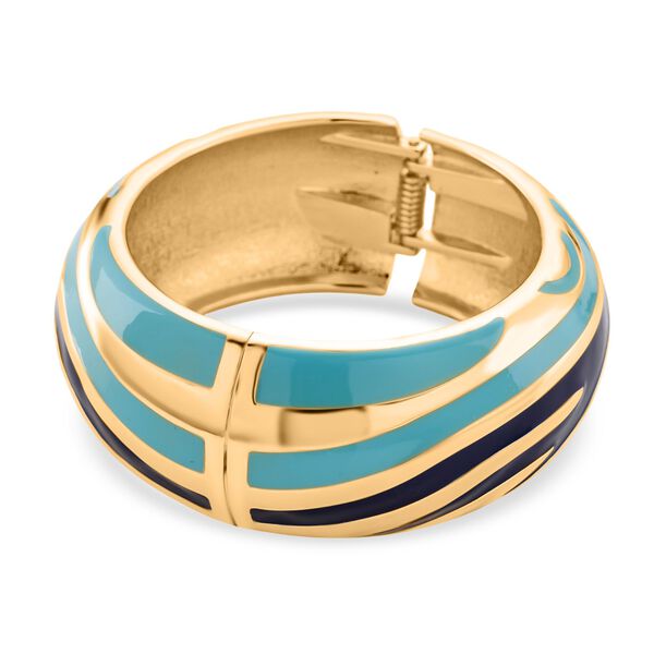 Emaille-Armreif im Wellen-Design, ca. 18 cm, Blau image number 5