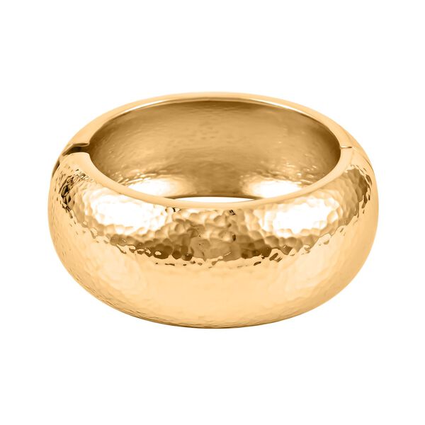 Breiter Armreif mit geh&auml;mmerter Textur, Messing, ca. 18 cm, ca. 70,00g image number 5