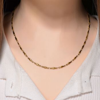 Feine Spindel-Gliederkette, ca. 50 cm, Edelstahl, ca. 8,50g, goldfarben