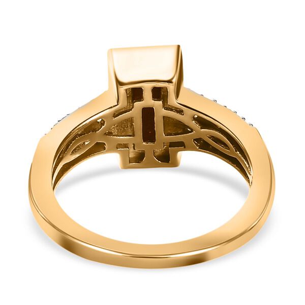 Kanadischer Ammolit, weißer Zirkon Ring, 925 Silber vergoldet (Größe 18.00) ca. 1.90 ct image number 6