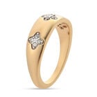 Weißer Diamant P Ring 925 Silber 585 Vergoldet ca. 0,16 ct. image number 4