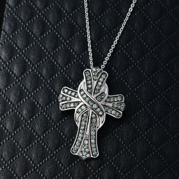 LUXURIANT SGL zertifizierter VS Labor gr&uuml;ner Diamant Anh&auml;nger mit 50cm Kette - 0,50 ct.