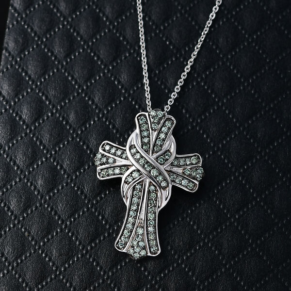 LUXURIANT SGL zertifizierter VS Labor gr&uuml;ner Diamant Anh&auml;nger mit 50cm Kette - 0,50 ct. image number 2