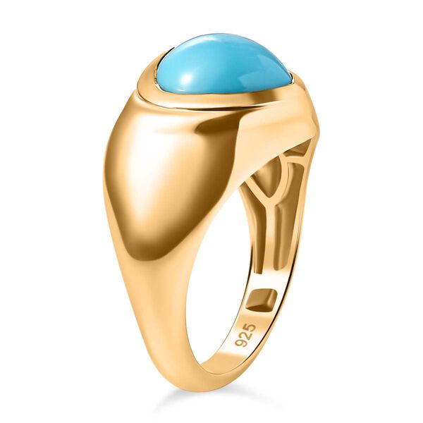 AA Amerikanischer natürlicher Sleeping Beauty Türkis Ring, 925 Silber 750 Gelbgold Vermeil (Größe 20.00) ca. 2.93 ct image number 5