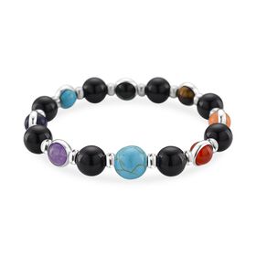 Mehrfarbig Edelsteine Armband ca. Flexibles cm ca. 100.00 ct